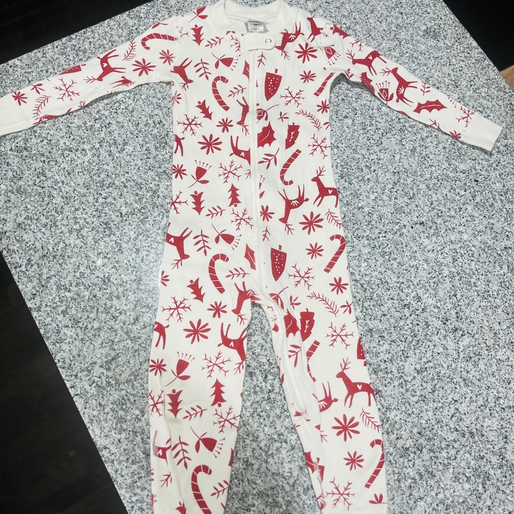 Hanna Andersson 3T Red/White Holiday Pajamas